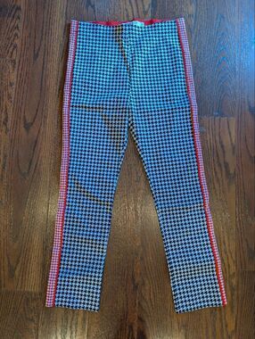 Gretchen Scott Designs Pull On Pants Gray White Sz L Office Workwear Spring Fun